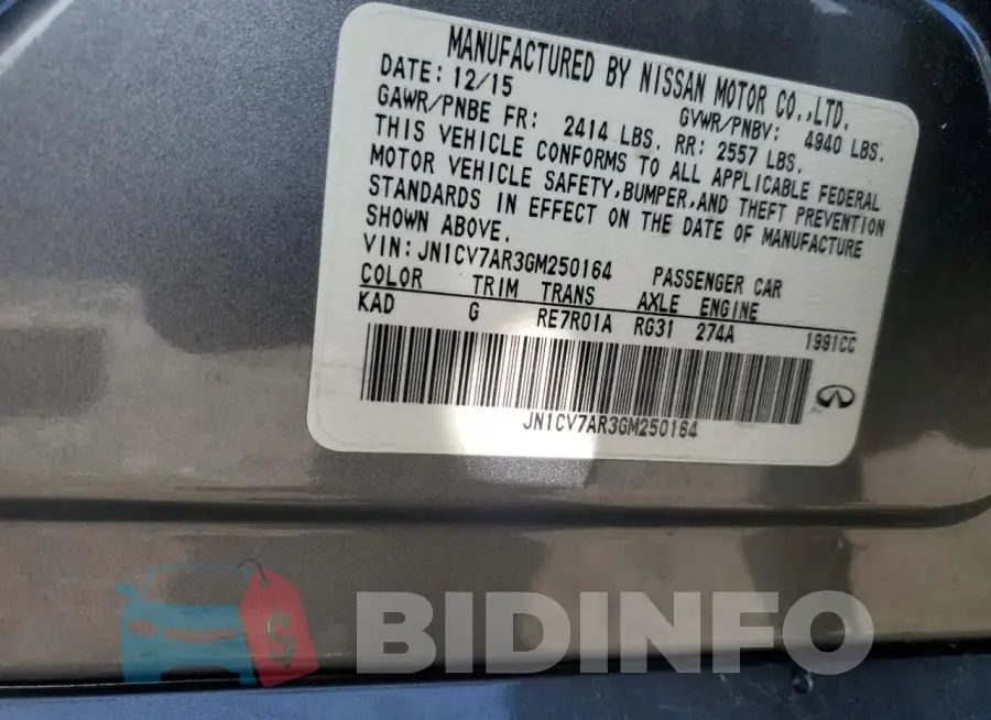 JN1CV7AR3GM250164 Photo# 12