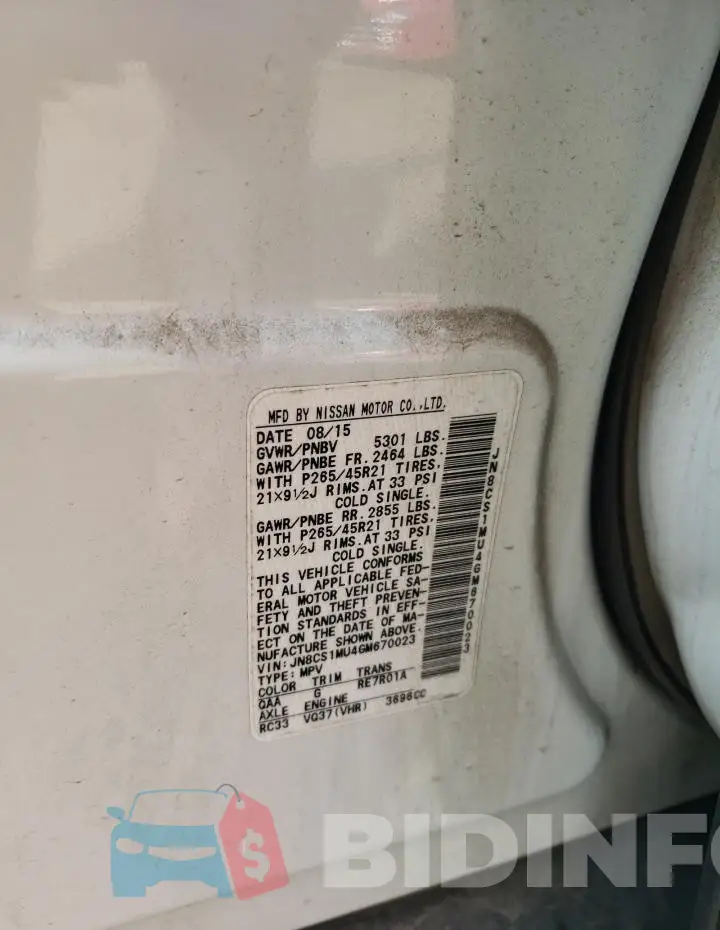 JN8CS1MU4GM670023 Photo# 13