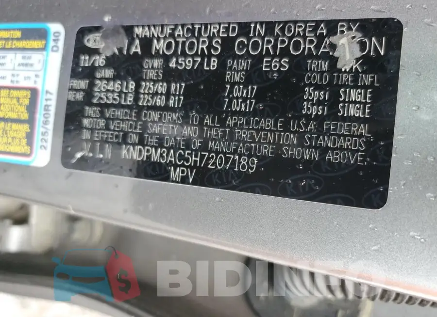KNDPM3AC5H7207189 Photo# 13