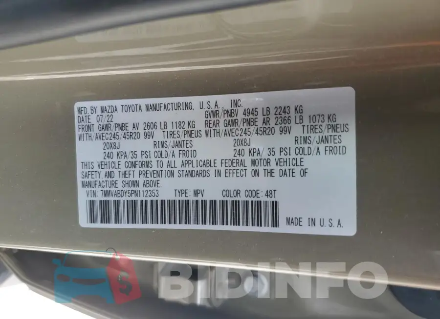 7MMVABDY5PN112353 Photo# 13
