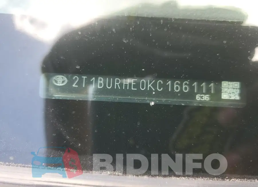 2T1BURHE0KC166111 Photo# 13