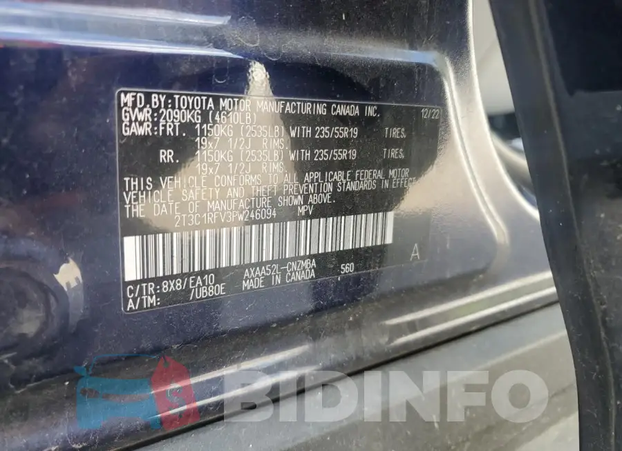 2T3C1RFV3PW246094 Photo# 13