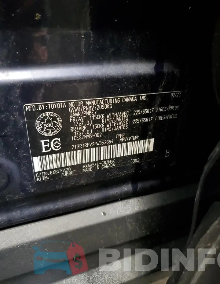 2T3R1RFV2PW353664 Photo# 14