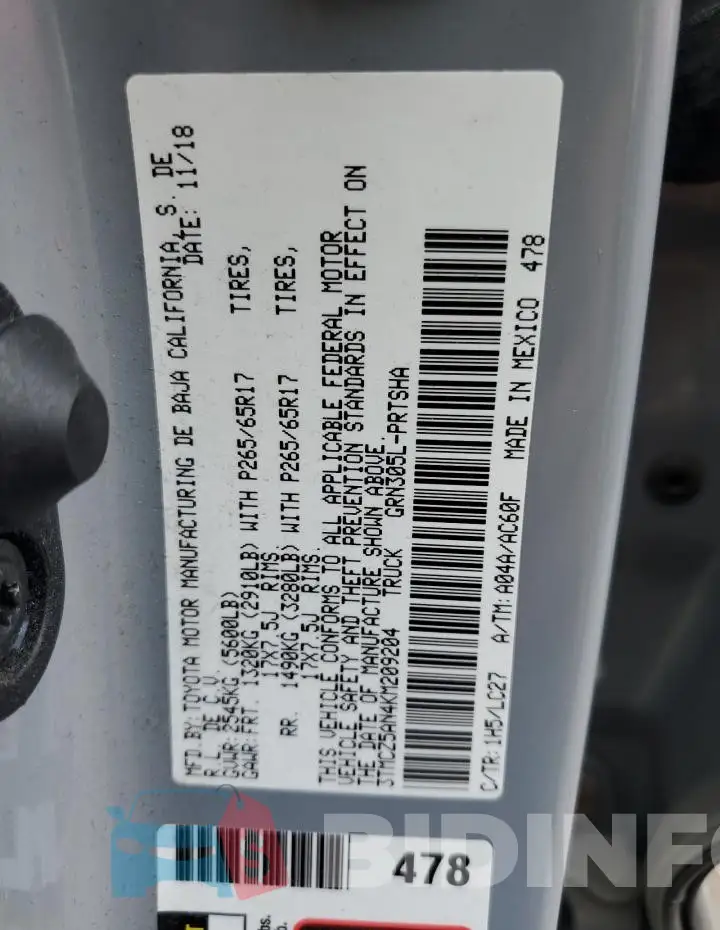 3TMCZ5AN4KM209204 Photo# 12