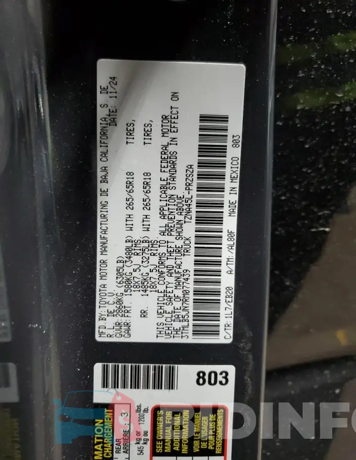 3TMLB5JN7RM077439 Photo# 12
