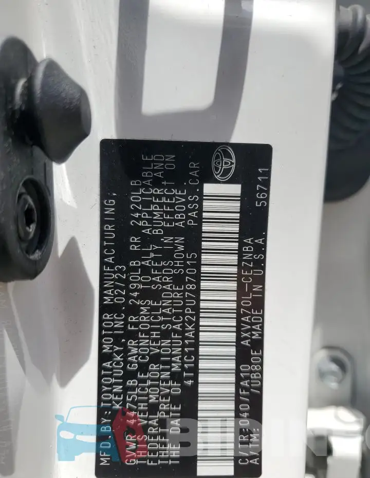 4T1C11AK2PU787015 Photo# 12