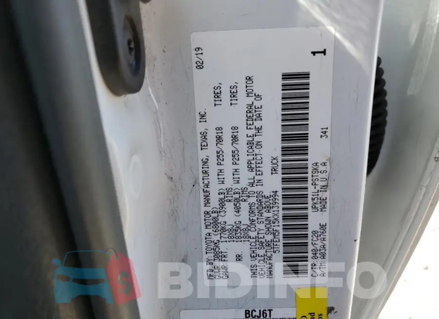 5TFEM5F15KX139994 Photo# 12