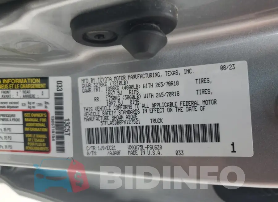5TFLA5DB8PX127521 Photo# 12