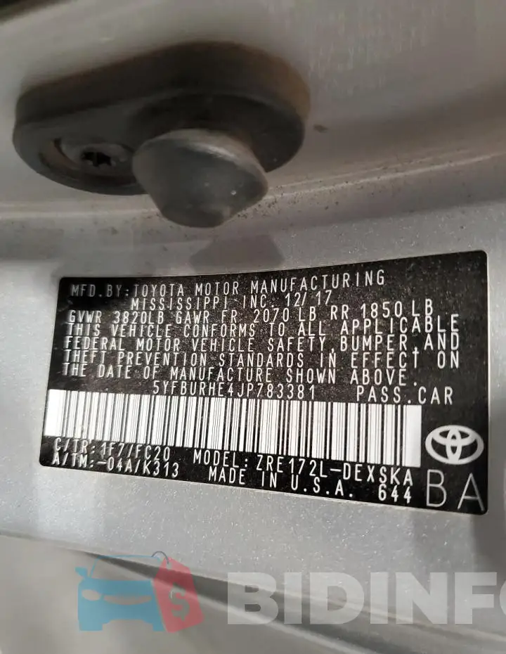5YFBURHE4JP783381 Photo# 12