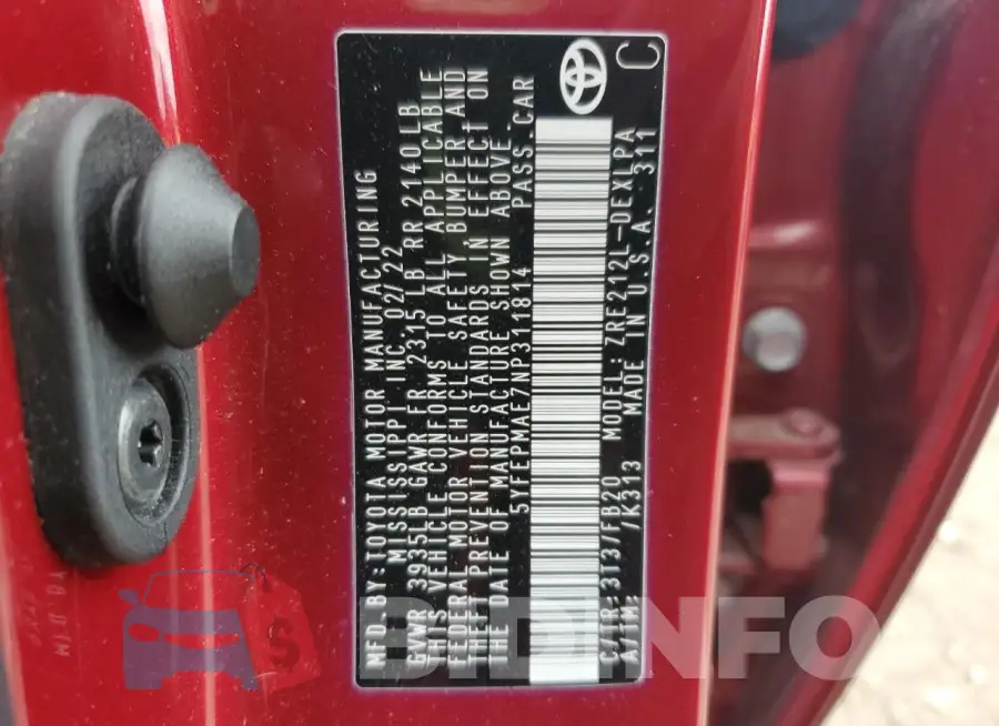 5YFEPMAE7NP311814 Photo# 12