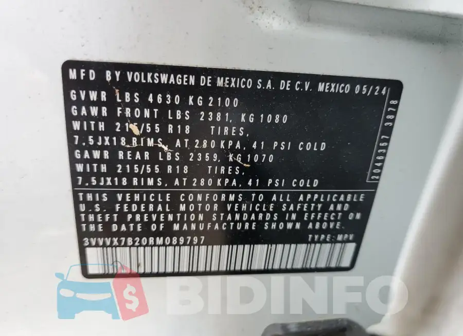 3VVVX7B20RM089797 Photo# 14