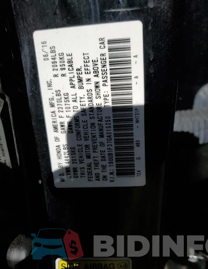 19UUB1F37GA015250 Photo# 13