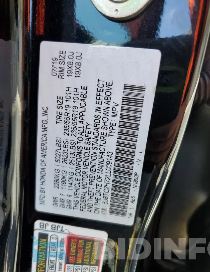 5J8TC2H72LL009143 Photo# 12