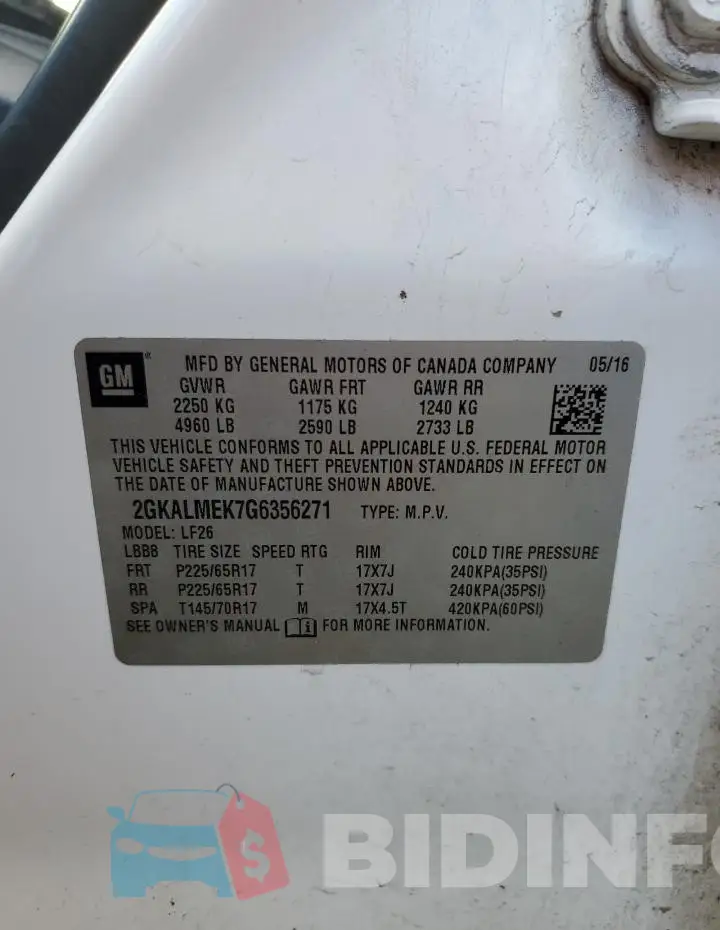 2GKALMEK7G6356271 Photo# 14