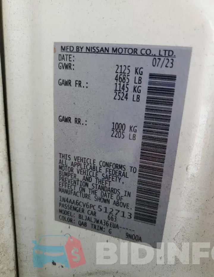 1N4AA6CV6PC512713 Photo# 12