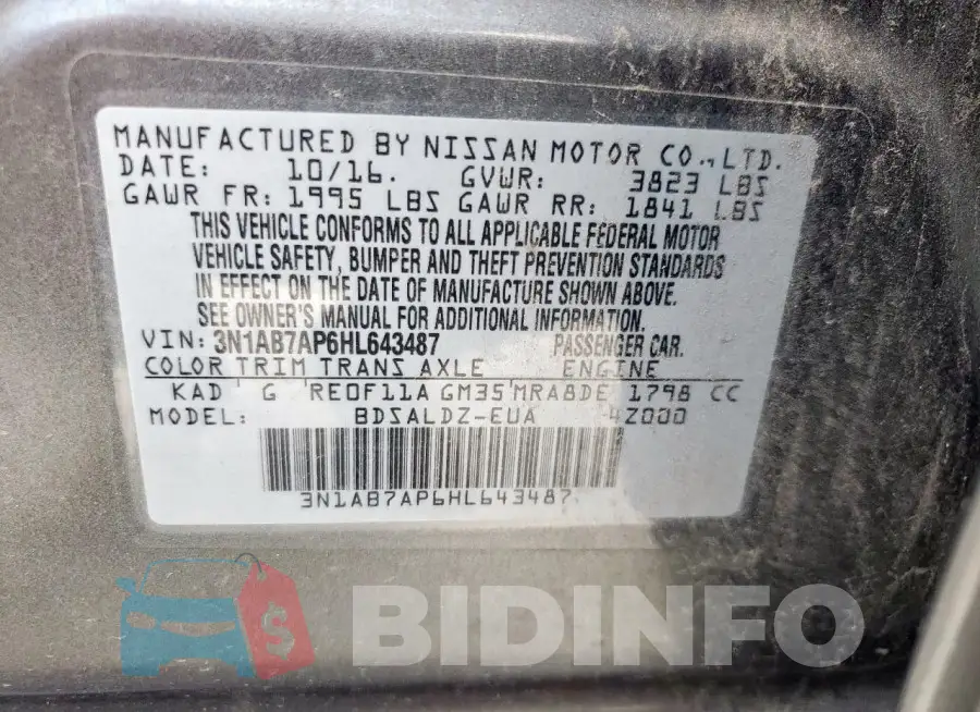 3N1AB7AP6HL643487 Photo# 12