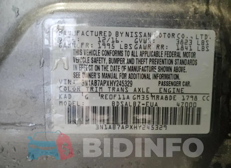 3N1AB7APXHY245329 Photo# 12