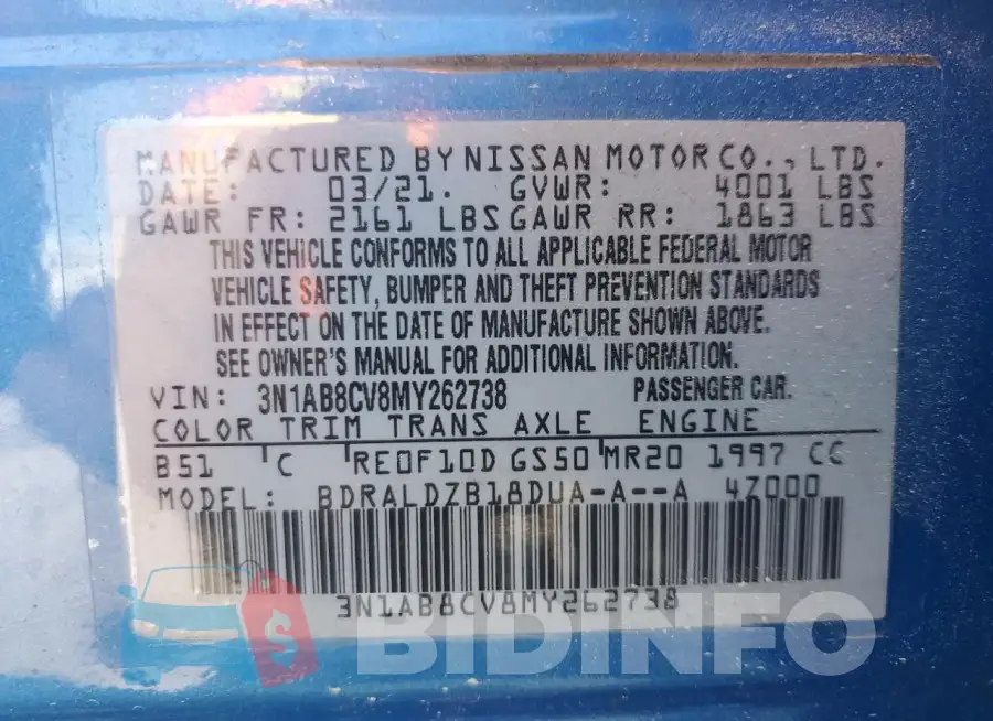 3N1AB8CV8MY262738 Photo# 12