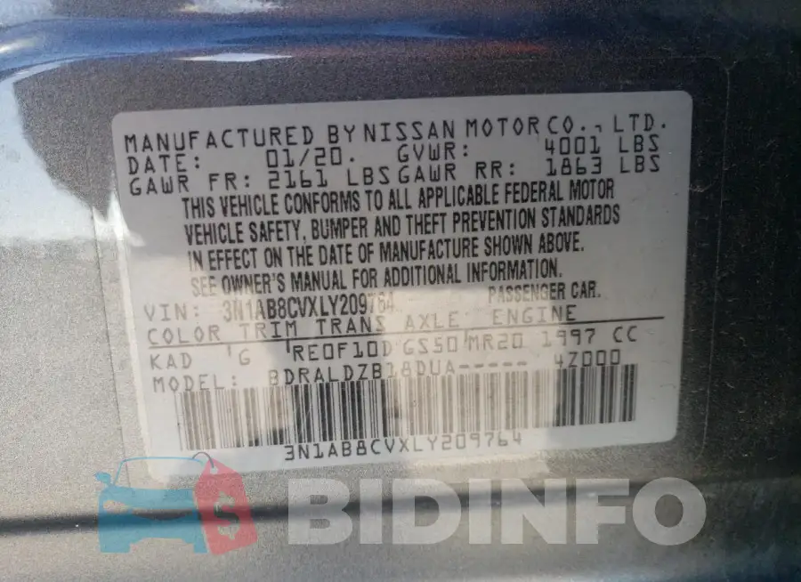3N1AB8CVXLY209764 Photo# 13