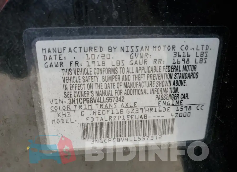 3N1CP5BV4LL557342 Photo# 12