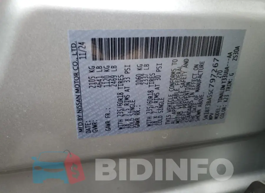 5N1BT3BA5SC797267 Photo# 14