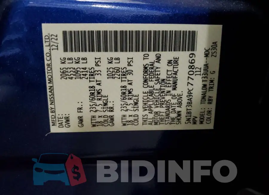 5N1BT3BA9PC770869 Photo# 14