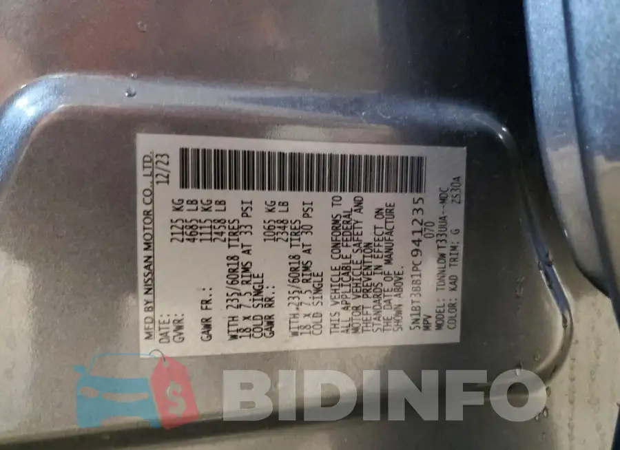 5N1BT3BB1PC941235 Photo# 14