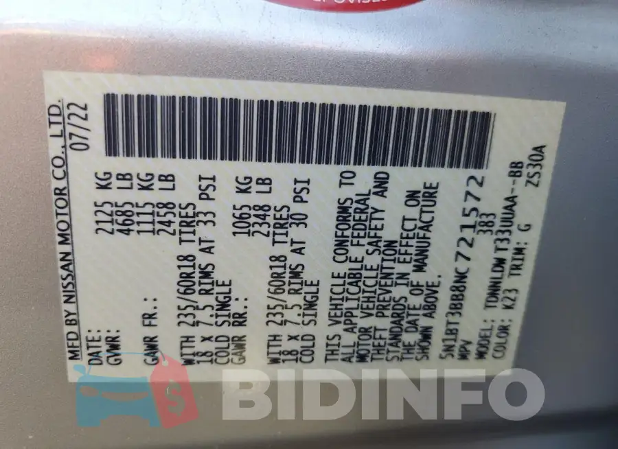 5N1BT3BB8NC721572 Photo# 14