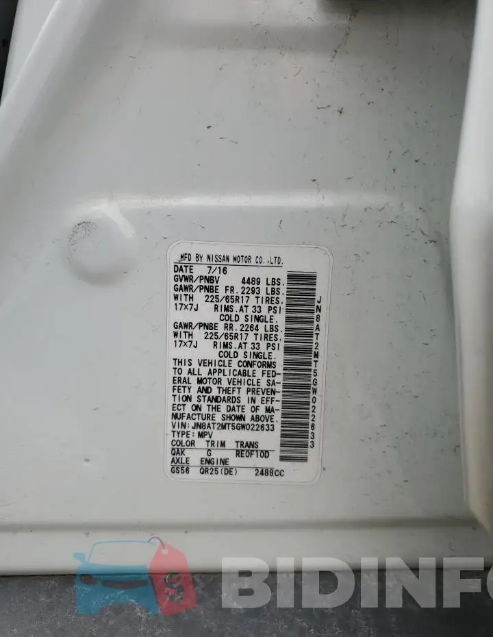 JN8AT2MT5GW022633 Photo# 13