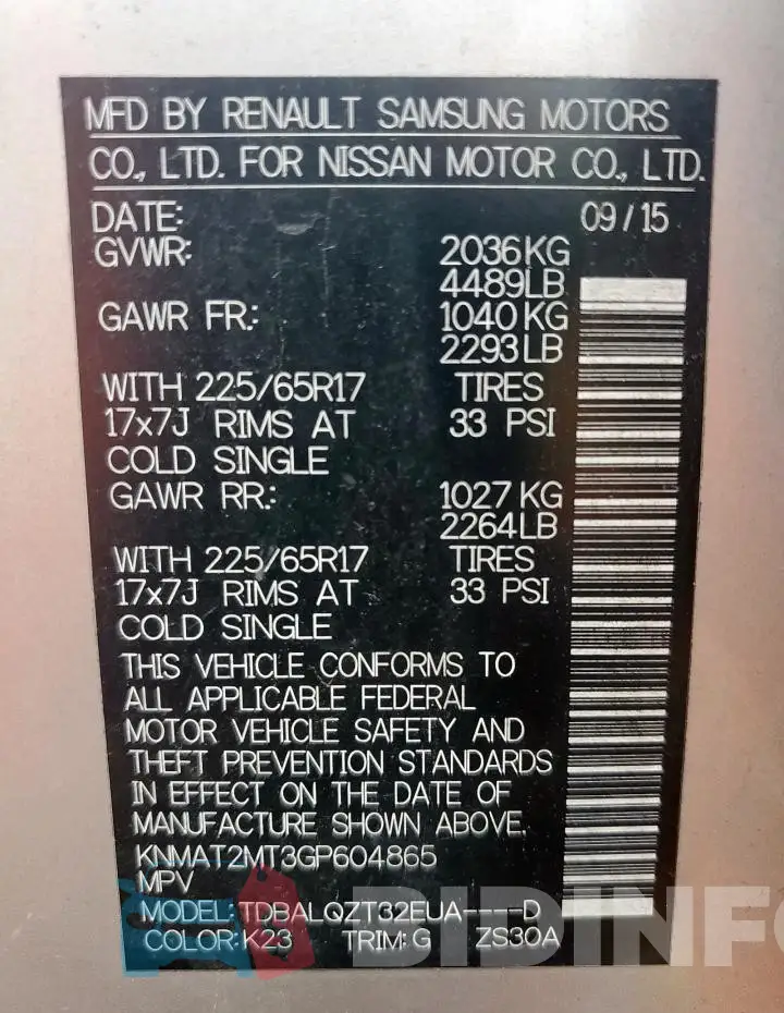 KNMAT2MT3GP604865 Photo# 13