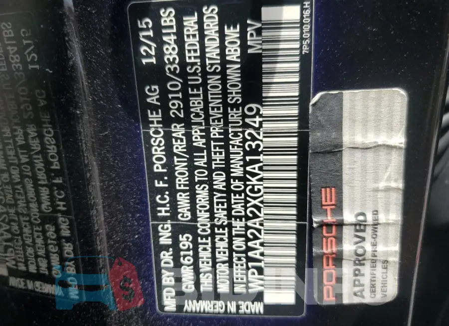 WP1AA2A2XGKA13249 Photo# 13