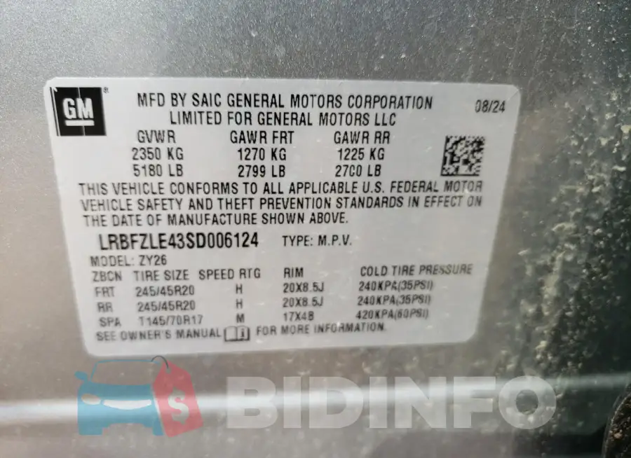 LRBFZLE43SD006124 Photo# 13