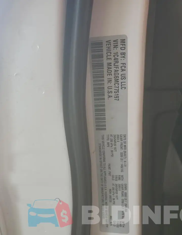 1C4RJFAG6MC775197 Photo# 13