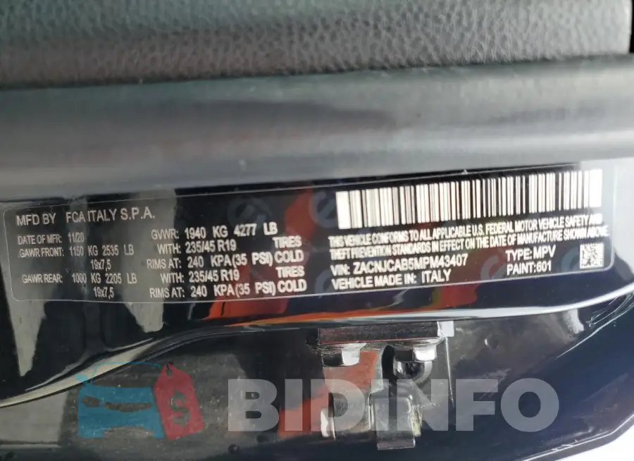 ZACNJCAB5MPM43407 Photo# 14