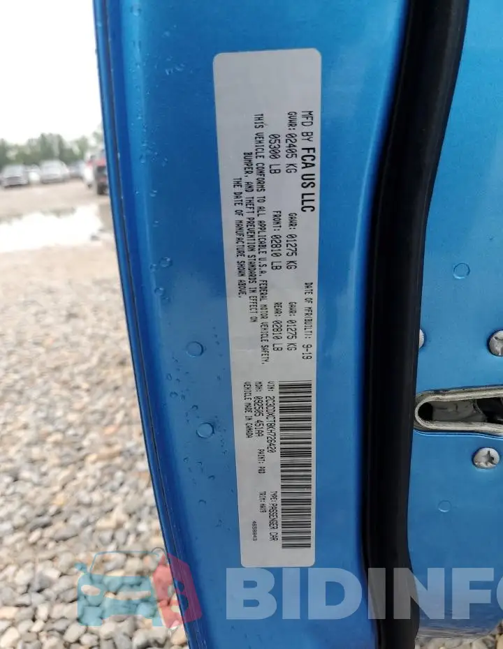 2C3CDXCT8KH726420 Photo# 12
