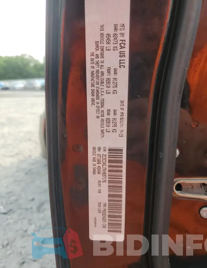 2C3CDXGJ7KH697176 Photo# 12