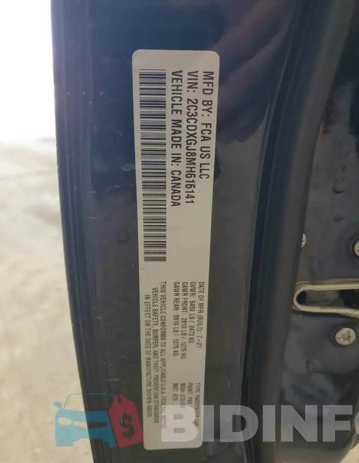 2C3CDXGJ8MH616141 Photo# 12