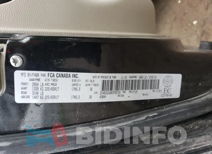 2C4RDGDG8KR795755 Photo# 14