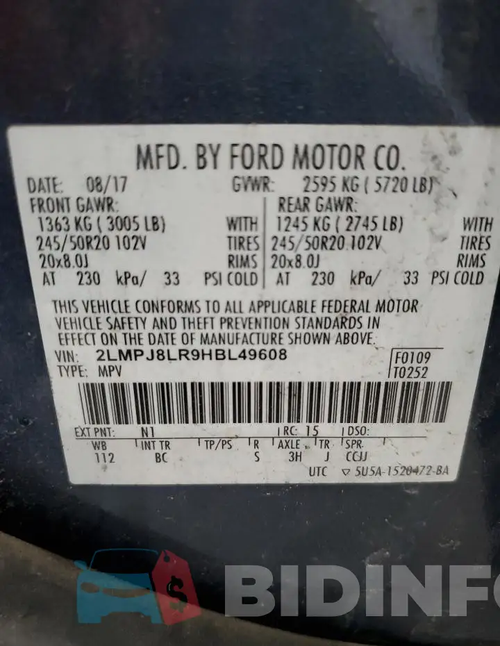 2LMPJ8LR9HBL49608 Photo# 12