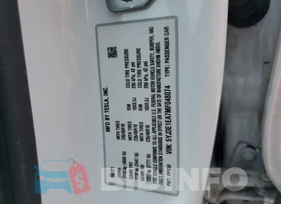 5YJ3E1EA7MF048074 Photo# 13
