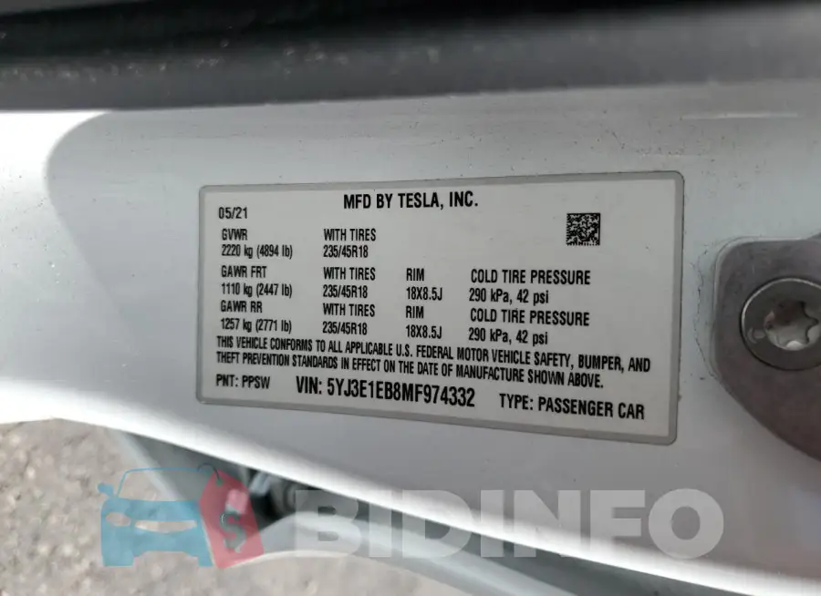 5YJ3E1EB8MF974332 Photo# 13