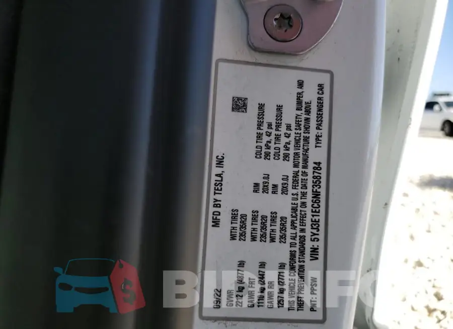 5YJ3E1EC6NF358784 Photo# 13