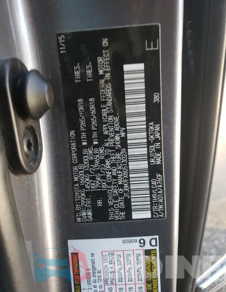 JTJBM7FX8G5130239 Photo# 13