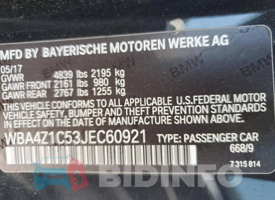 WBA4Z1C53JEC60921 Photo# 13