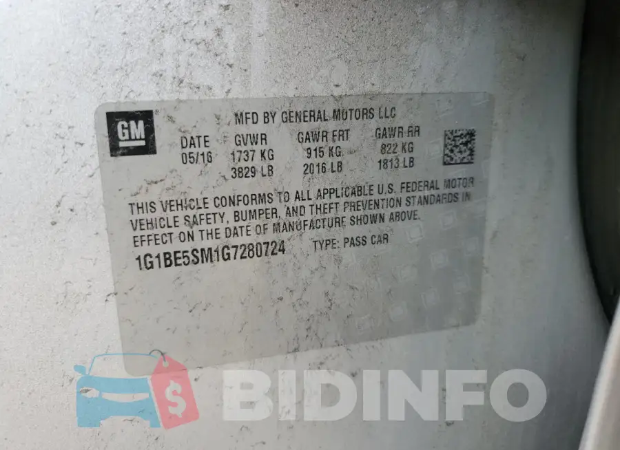1G1BE5SM1G7280724 Photo# 12