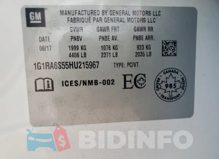 1G1RA6S55HU215967 Photo# 12