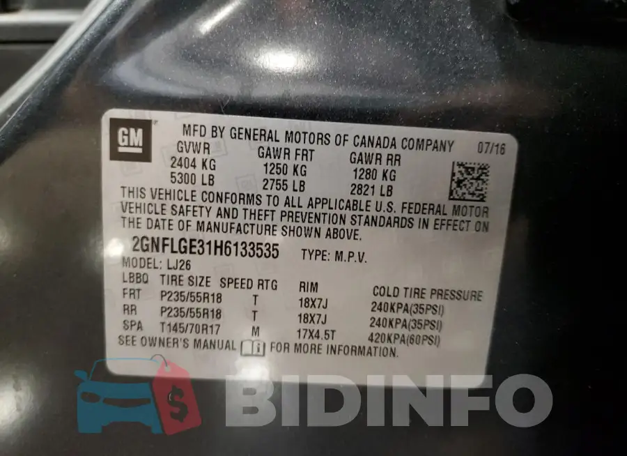 2GNFLGE31H6133535 Photo# 12