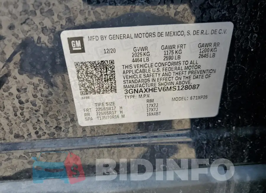 3GNAXHEV6MS128087 Photo# 13