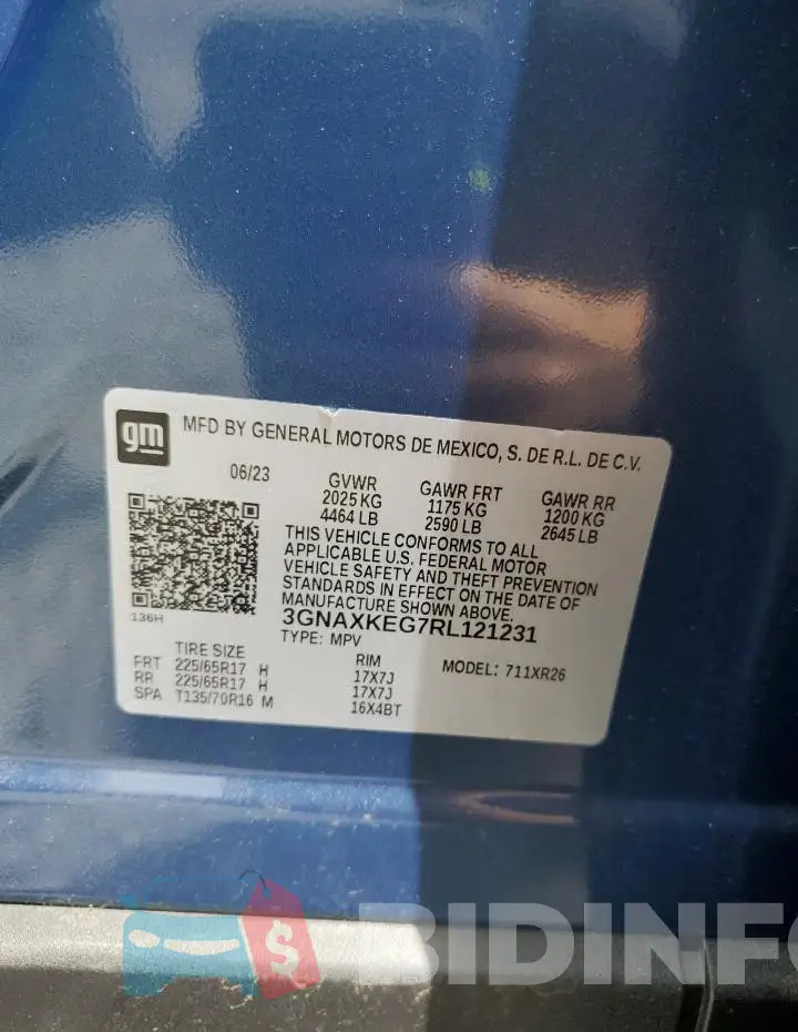 3GNAXKEG7RL121231 Photo# 13