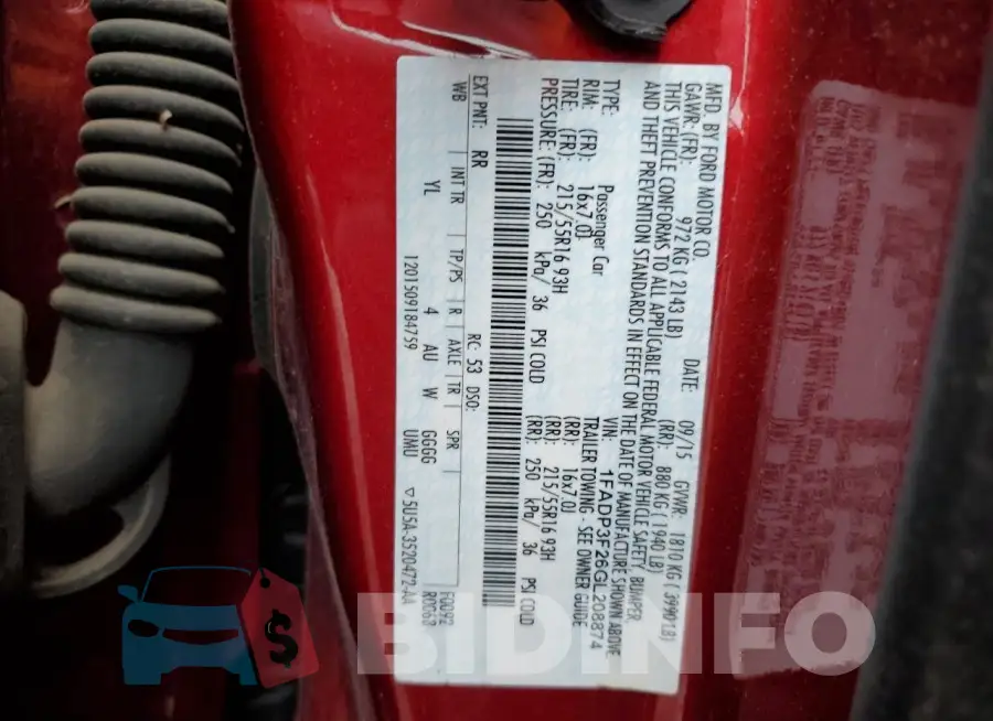 1FADP3F26GL208874 Photo# 12
